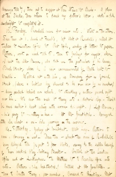 Diários de Thomas Butler Gunn - Volume 5, página 16, 12-14 de agosto de 1852 de Thomas Butler Gunn