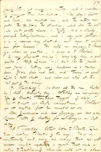 Diários de Thomas Butler Gunn - Volume 8, página 104, 16-18 de novembro de 1856 de Thomas Butler Gunn