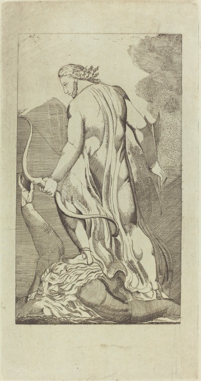 Cristo pisoteando Satanás de Thomas Butts, Jr. after William Blake