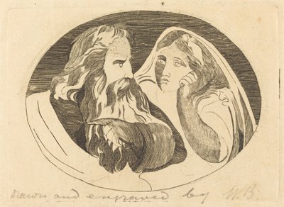 Lear e Cordélia de Thomas Butts, Jr. after William Blake