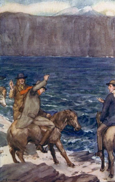 Ilustração para uma viagem ao Centro da Terra por Jules Verne (cor litho) de Thomas Cantrell Dugdale