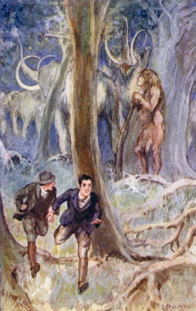 Ilustração para uma viagem ao Centro da Terra por Jules Verne (cor litho) de Thomas Cantrell Dugdale