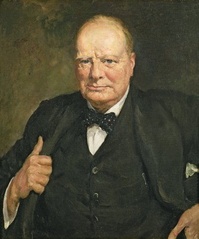 Retrato de Sir Winston Churchill (1874-1965) (óleo sobre tela) de Thomas Cantrell Dugdale