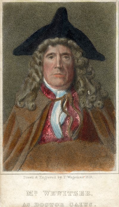 Sr. Wewitzer como Doutor Caius, 1819. de Thomas Charles Wageman