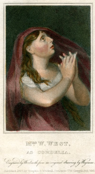 Sra. W West como Cordelia, 1820. de Thomas Charles Wageman