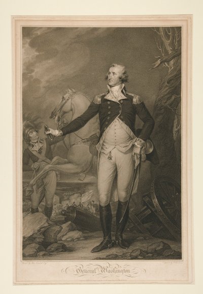 George Washington na Batalha de Trenton (1792) de Thomas Cheesman