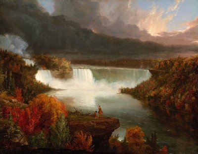 Vista distante das Cataratas do Niágara de Thomas Cole