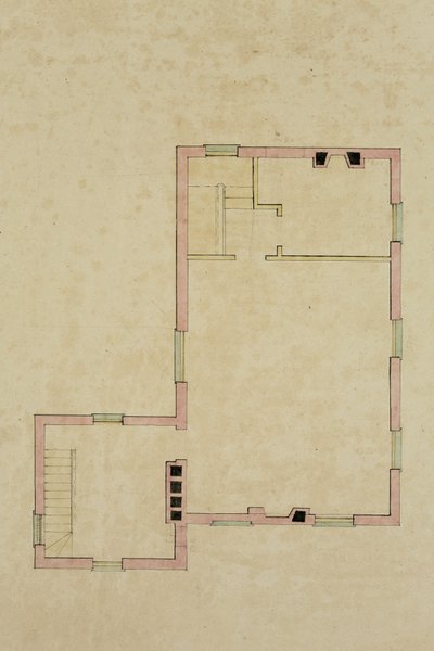 Planta do segundo andar da casa proposta em Catskill de Thomas Cole
