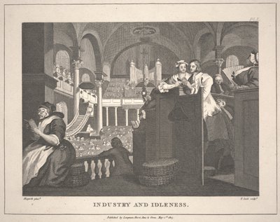 Indústria e ociosidade [segundo The Industrious &39;Prentice Performing the Duty of a Christian, de Hogarth] de Thomas Cole