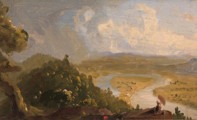 Esboço para vista de Mount Holyoke, Northampton, Massachusetts, após uma tempestade (The Oxbow) de Thomas Cole