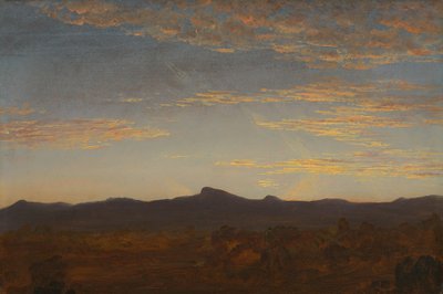 Estudo para "Catskill Creek", c.1844-5 (óleo sobre madeira) de Thomas Cole