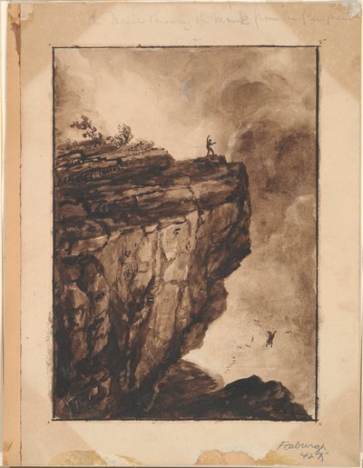 O Diabo Atirando o Monge do Precipício de Thomas Cole