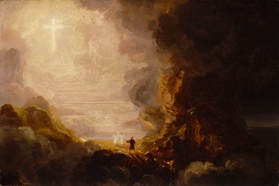 O peregrino da cruz no fim da sua viagem (estudo para a série "A Cruz e o Mundo") de Thomas Cole