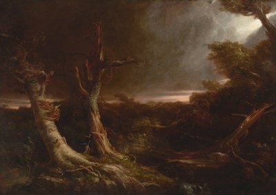 Tornado numa floresta americana de Thomas Cole