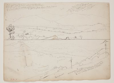 Vista para as montanhas Ossipee; vista com montanhas distantes de Thomas Cole