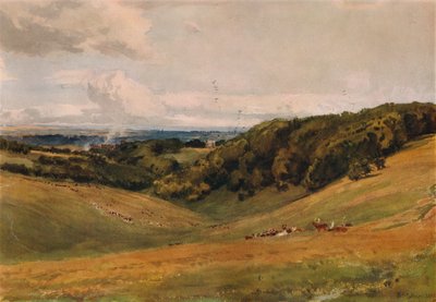 Parque Arundel, com veados, 1880 de Thomas Collier