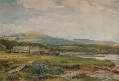 Cena do rio com casas de campo, c1887 de Thomas Collier