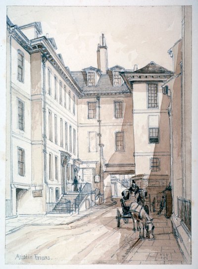 Austin Friars Street, Cidade de Londres, 1851. de Thomas Colman Dibdin