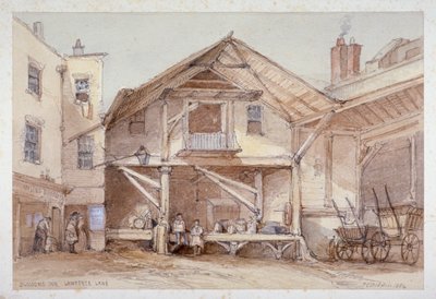 Blossoms Inn, Lawrence Lane, Cidade de Londres, 1854. de Thomas Colman Dibdin