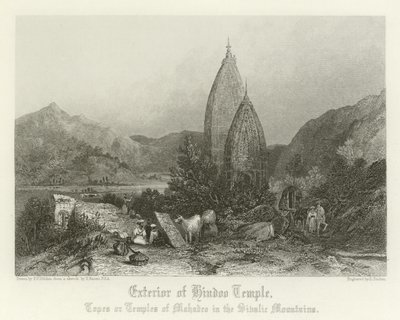 Exterior, de, um, templo hindu de Thomas Colman Dibdin