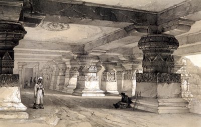 Interior de Lanka, Ellora, Índia, 1845 de Thomas Colman Dibdin