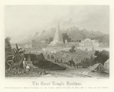 O grande templo, hurhwar, índia de Thomas Colman Dibdin