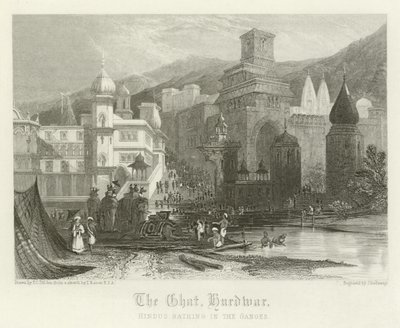 O ghat, Hurdwar, Índia de Thomas Colman Dibdin