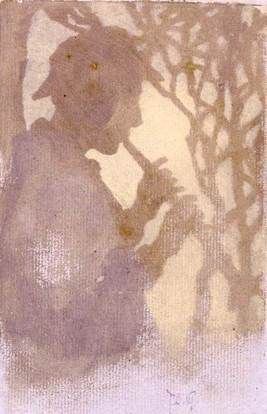 Um bosque, ou canalização para a Terra do Nunca (aguarela) de Thomas Cooper Gotch