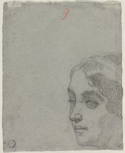 Cabeça de uma mulher (verso) de Thomas Couture