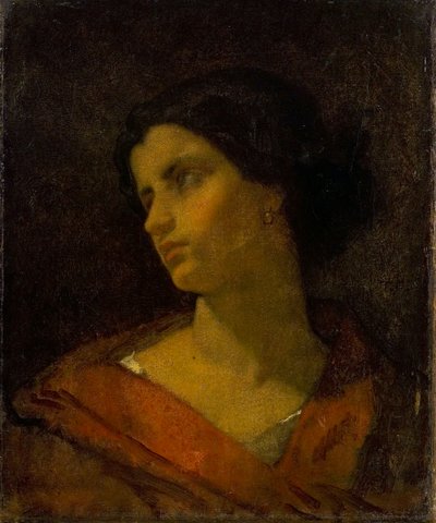 Cabeça de mulher, estudo de Thomas Couture