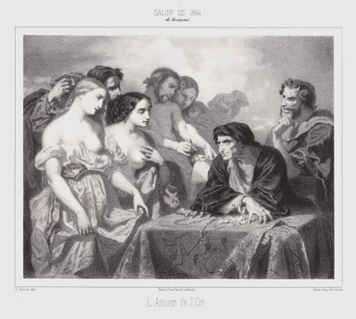 O Amor de Ouro (gravura) de Thomas Couture
