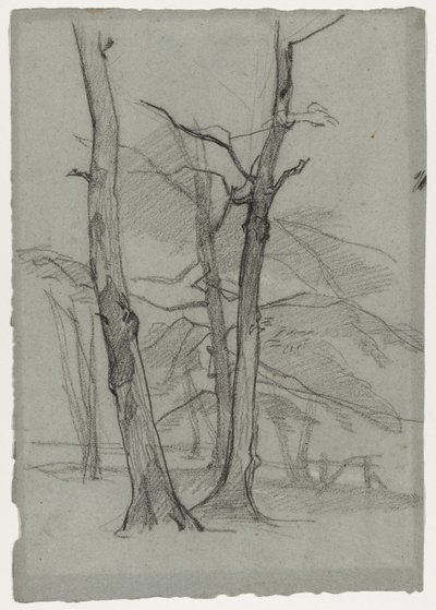Estudo de paisagem com árvores de Thomas Couture