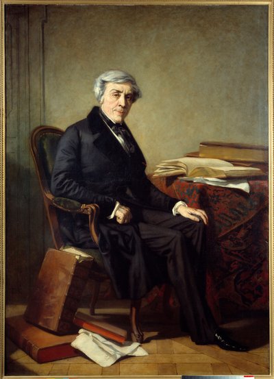 Retrato de Jules Michelet (1798-1874) historiador e escritor francês. Pintura de Thomas Couture (1815-1879) de Thomas Couture