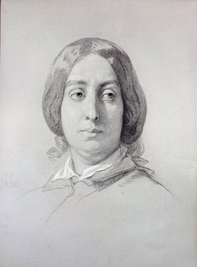 Retrato da Mulher de Letras George Sand (1804-1876) Aurore Dupin, Baronne Dudevant Desenho de Thomas Couture (1815-1879) 1844 Paris, Musee de la Vie Romantique de Thomas Couture