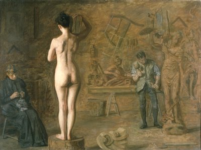 William Rush (1756-1833) esculpindo sua Figura Alegórica do Rio Schuylkill de Thomas Cowperthwait Eakins