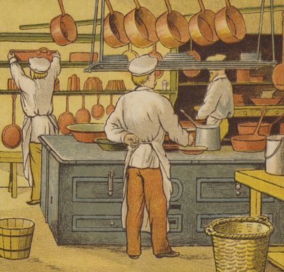 Caen: a cozinha do hotel (cor litho) de Thomas Crane