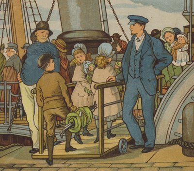 Folkestone: indo a bordo (cor litho) de Thomas Crane