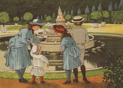 Paris: um dia em Versalhes (cor litho) de Thomas Crane
