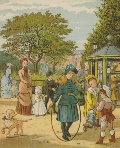 Paris: os Jardins do Palais Royale (cor litho) de Thomas Crane