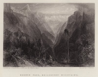 Kooner Pass, Neilgherri Mountains (cor litho) de Thomas Creswick