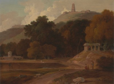Paisagem Hilly Landscape na Índia de Thomas Daniell