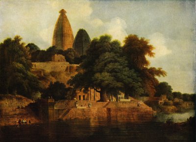 Templo Hindu em Bindrabund no Jumna, 1797, 1922. de Thomas Daniell