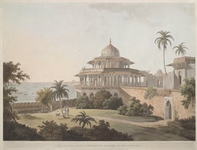 O Catão de Chalees no Forte de Allahabad no rio Jumna de Thomas Daniell