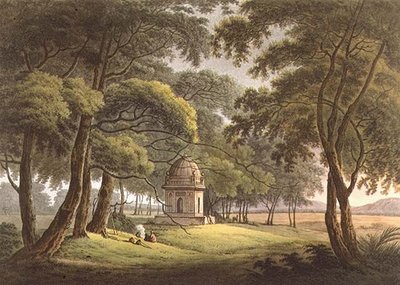 O Túmulo de uma Senhora Moura, Bengala, gravado por Joseph Constantine Stadler (fl.1780-1812) pub. por Edward Orme (1774-c.1820) 1803 (litho) de Thomas Daniell