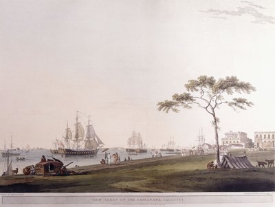 Vista tirada na Esplanada, Calcutá, 1797 de Thomas Daniell