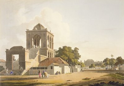 Vista no Forte, Madura, placa 14 da Parte 2 de &39;Cenário Oriental&39;, gravado pelo artista e William Daniell (1769-1837) 1797 (aquatint) de Thomas Daniell