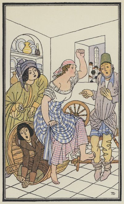 Ilustração para O Decameron de Boccaccio (litografia a cores) de Thomas Derrick