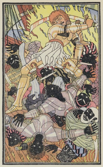 Ilustração para O Decameron de Boccaccio (litografia a cores) de Thomas Derrick