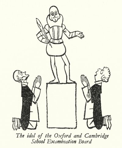 William Shakespeare, o ídolo do Oxford and Cambridge School Examination Board (litografia) de Thomas Derrick