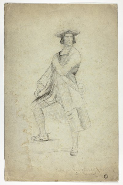 Estudo para homem em pé usando faixa e pose dramática impressionante de Thomas Duncan
